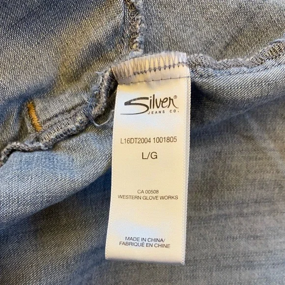 Silver Jeans Co. Chambray Drawstring Denim Button Down Dress - Picture 4 of 4